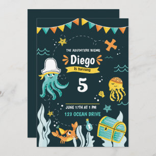 Under The Sea Pirate Birthday Invitation