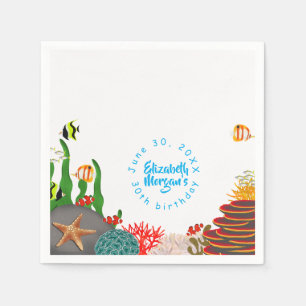 Under the Sea Plants Fish Corals Birthday Party Napkins