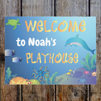 Under The Sea Playhouse Welcome Doormat by Sideview at Zazzle