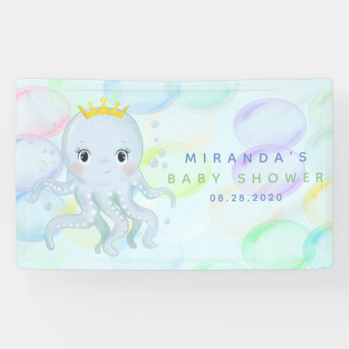Under The Sea Prince Octopus Boy Baby Shower Banner