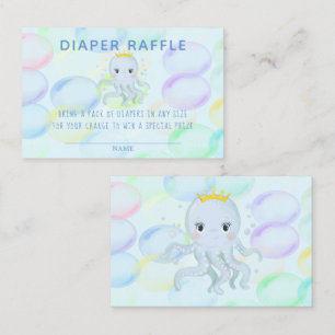 Under The Sea Prince Octopus Diaper Raffle Business Card