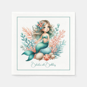 “Under the Sea Princess” Mermaid Birthday Party Napkins