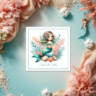 “Under the Sea Princess” Mermaid Birthday Party Napkins