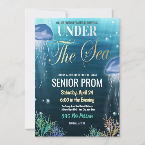 Under the Sea Prom High School Dance Invitation