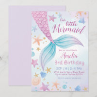 Under the Sea Purple Teal Little Mermaid Birthday