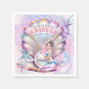 Under The Sea Purple & Teal Mermaid Birthday Bash Napkins