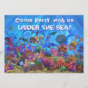 Under the Sea Quad Party Invitation