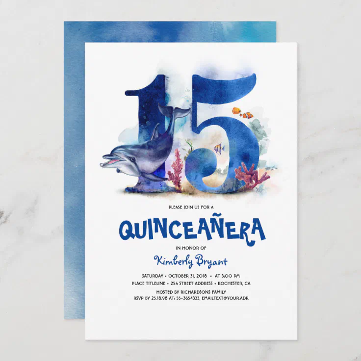 Under The Sea Quinceanera 15th Birthday Invitation Zazzle