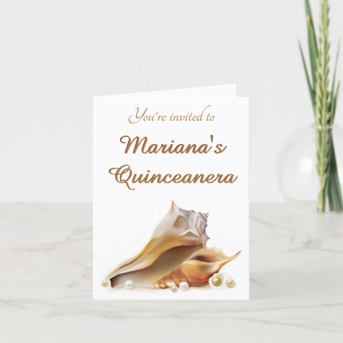 Under the Sea Quinceanera Party Folded Card