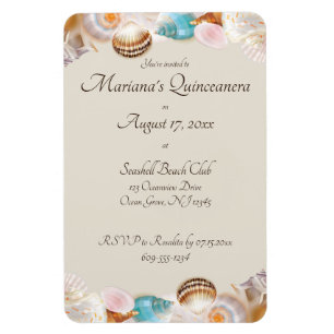 Under the Sea Quinceanera Party Seashells Border Magnet