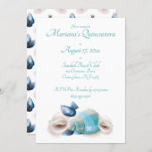 Under the Sea Quinceanera Party Teal Seashells Invitation (Front/Back)