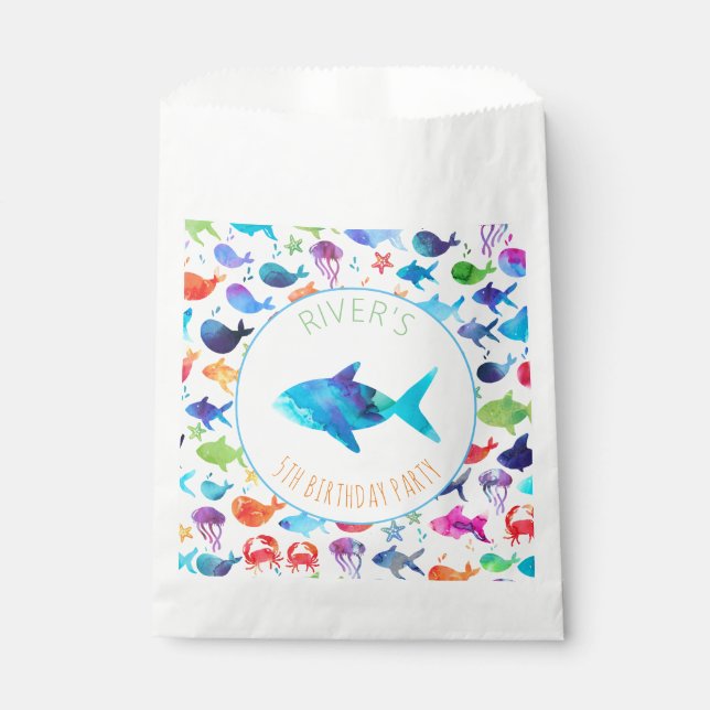 Under The Sea Rainbow Fish Birthday Baby Shower Favor Bag (Front)