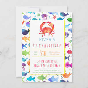 Under The Sea Rainbow Fish Birthday Party Crab