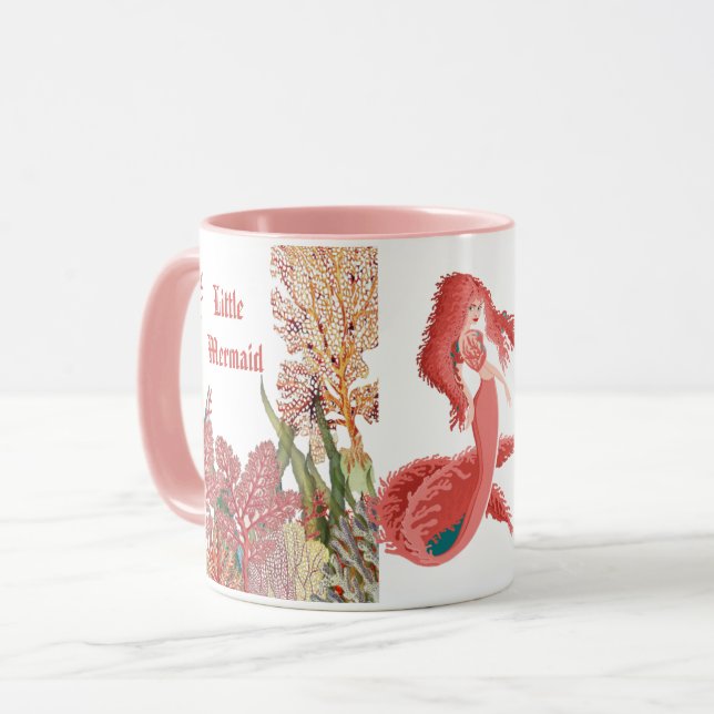 Under The Sea Red Little Mermaid Coral Reef Ocean Mug (Front Left)