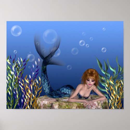 Under the Sea Redheaded Mermaid Print