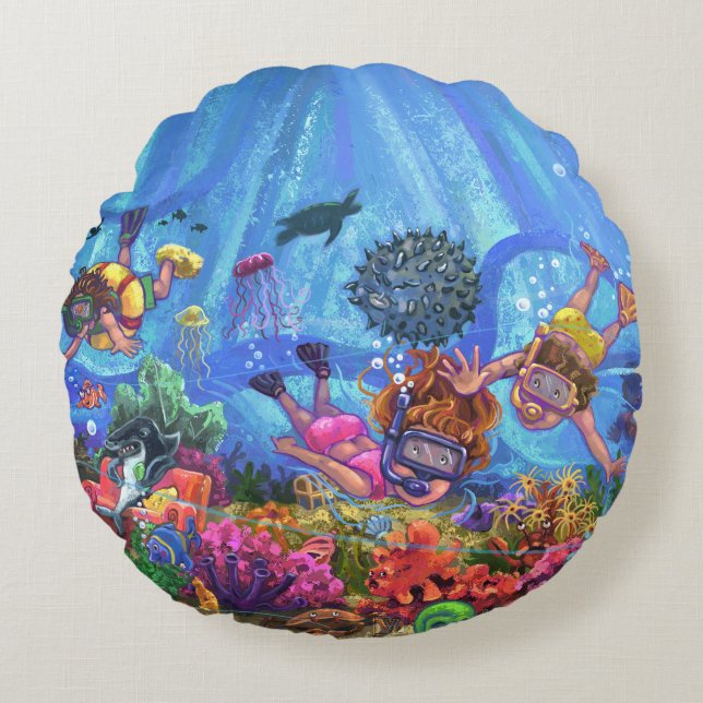 Under the Sea Round Pillow (Front)