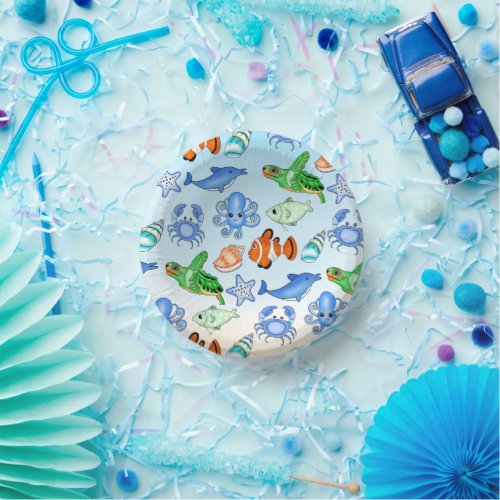 Under the Sea  Sea Creatures Baby Shower Paper Bowls