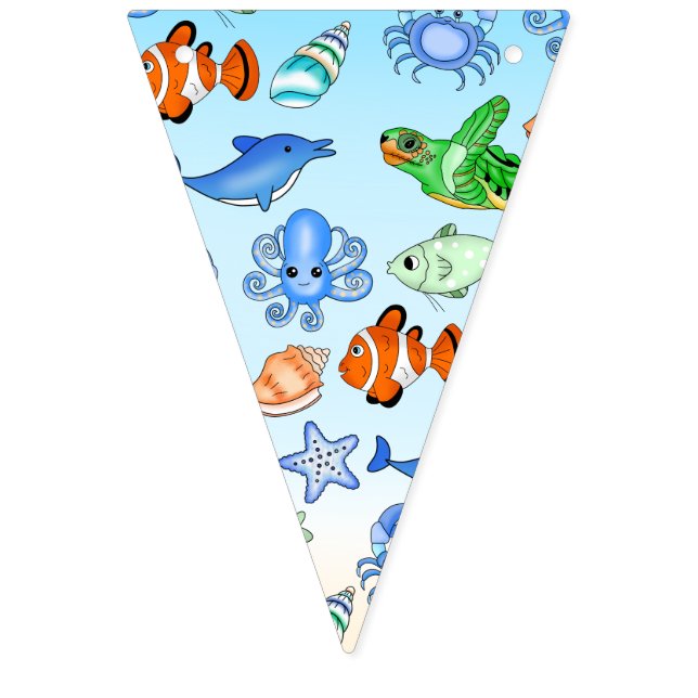 Under the Sea | Sea Creatures Bunting Flags (First Flag)