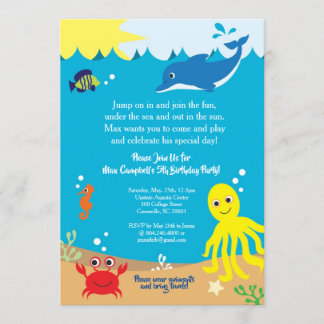 Under the Sea, Sea Life Birthday Invitation