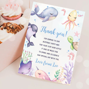 Under the Sea Sea Life Birthday Thank You Card