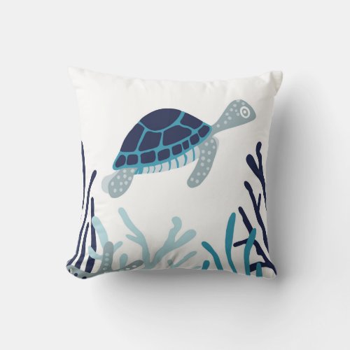 Under the Sea _ Sea Turtle Throw Pillow