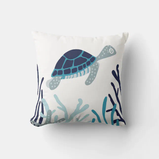 Under the Sea Sea Turtle Throw Pillow Zazzle