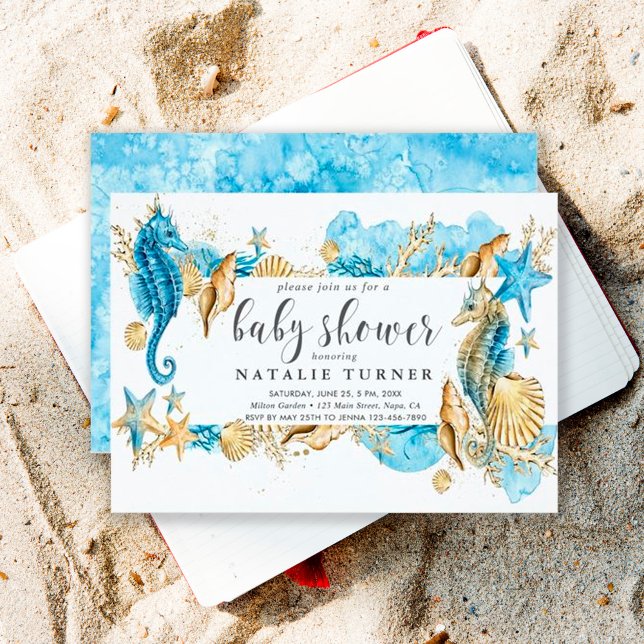 Under the Sea Seahorse Baby Shower Invitation (Creator Uploaded)