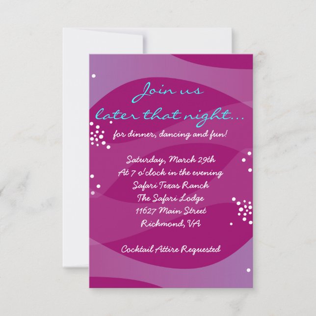 Under the Sea Seahorse Bat Bar Mitzvah Party Card (Front)