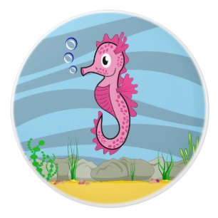 Under the Sea Seahorse Ceramic Knob