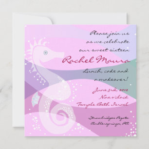 Under The Sea Seahorse Sweet Sixteen Invitation