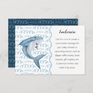 Under the Sea Shark Baby Shower Enclosure Card