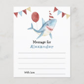 Under the sea Shark birthday time capsule message (Front)
