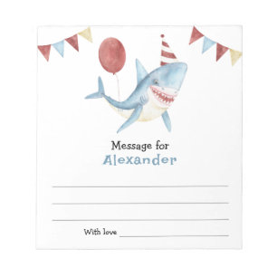 Under the sea Shark birthday time capsule message Notepad