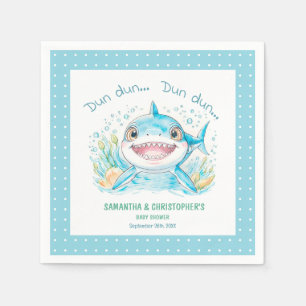 Under The Sea Shark Blue Boy Baby Shower Napkins