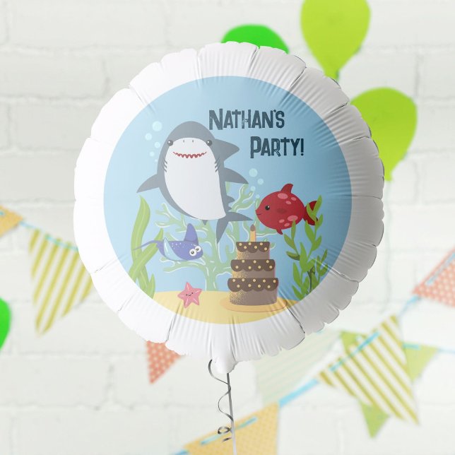 Under the sea shark boys 1st birthday party  balloon (Creator Uploaded)
