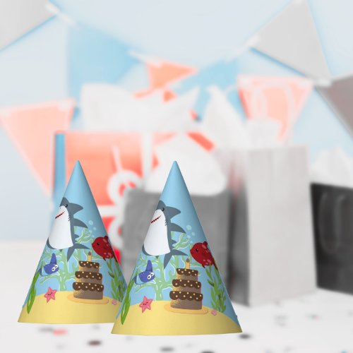 Under the sea shark boys 1st birthday party hat