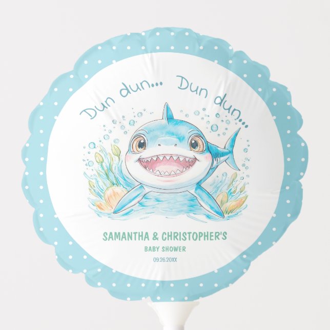 Under the Sea Shark Ocean Boy Baby Shower Balloon (Front)