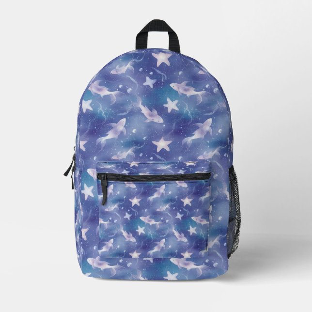 Under The Sea: Sharks Printed Backpack (Front)