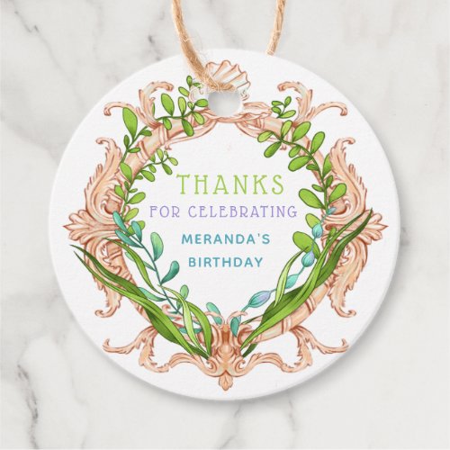 Under the Sea Shell Frame Thank You Favor Tags