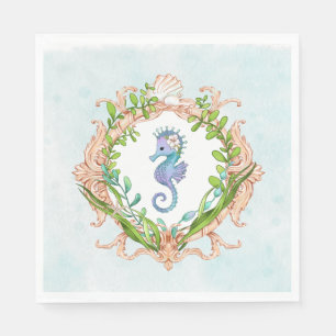 Under the Sea Shell Frame with Sea Horse Napkins