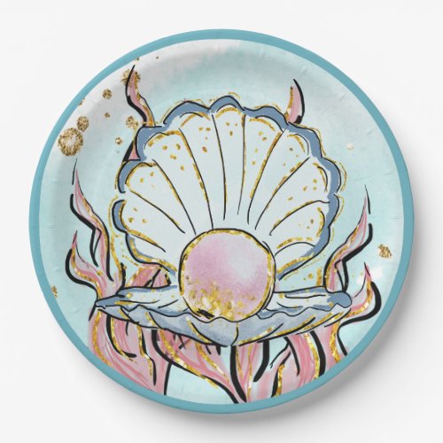 Under the Sea Shell Mermaid Birthday Party  Paper Plates