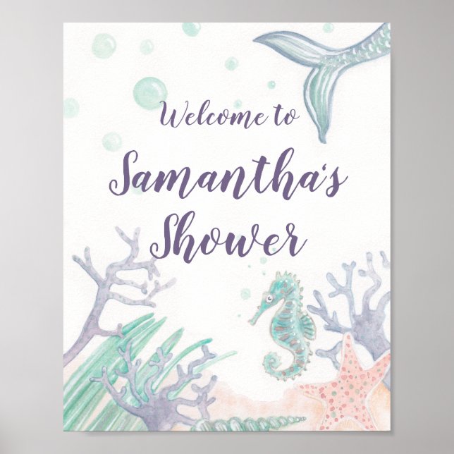 Under the Sea Shower Poster Sign (Front)