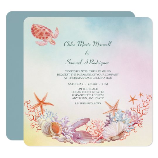 Download Under the Sea Soft Pastel Wedding Invitation | Zazzle.com