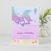 Under the Sea Sparkle Mermaid Invitation (Standing Front)