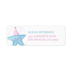 Under the Sea Starfish Girl 1st Birthday Label