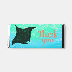 Under The Sea Stingray Water Bubbles Birthday Hershey Bar Favors