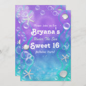 Under the sea sweet 16 birthday party invitation (Front/Back)