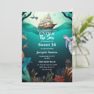 Under The Sea Sweet 16 Invitation