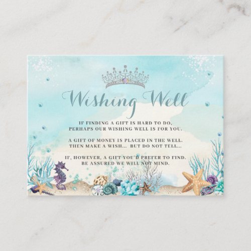 Under the Sea Sweet 16 Quinceaera Wishing Well Enclosure Card