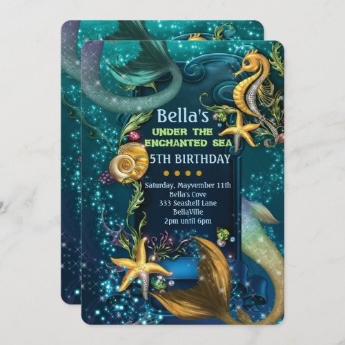 Under the Sea Swimming Birthday Party Invitations